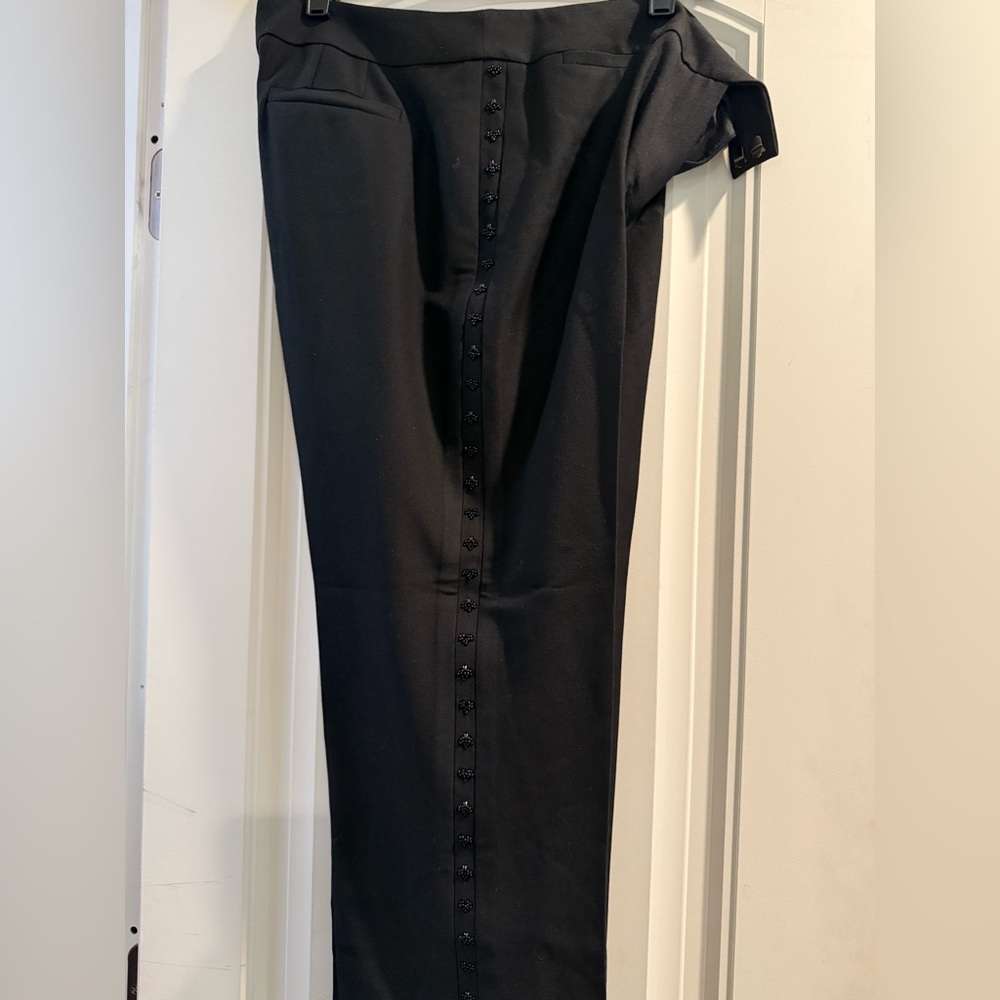 Ann Taylor Tuxedo Crop Trouser Pant Beaded Side Stripe Margo 8 Petite